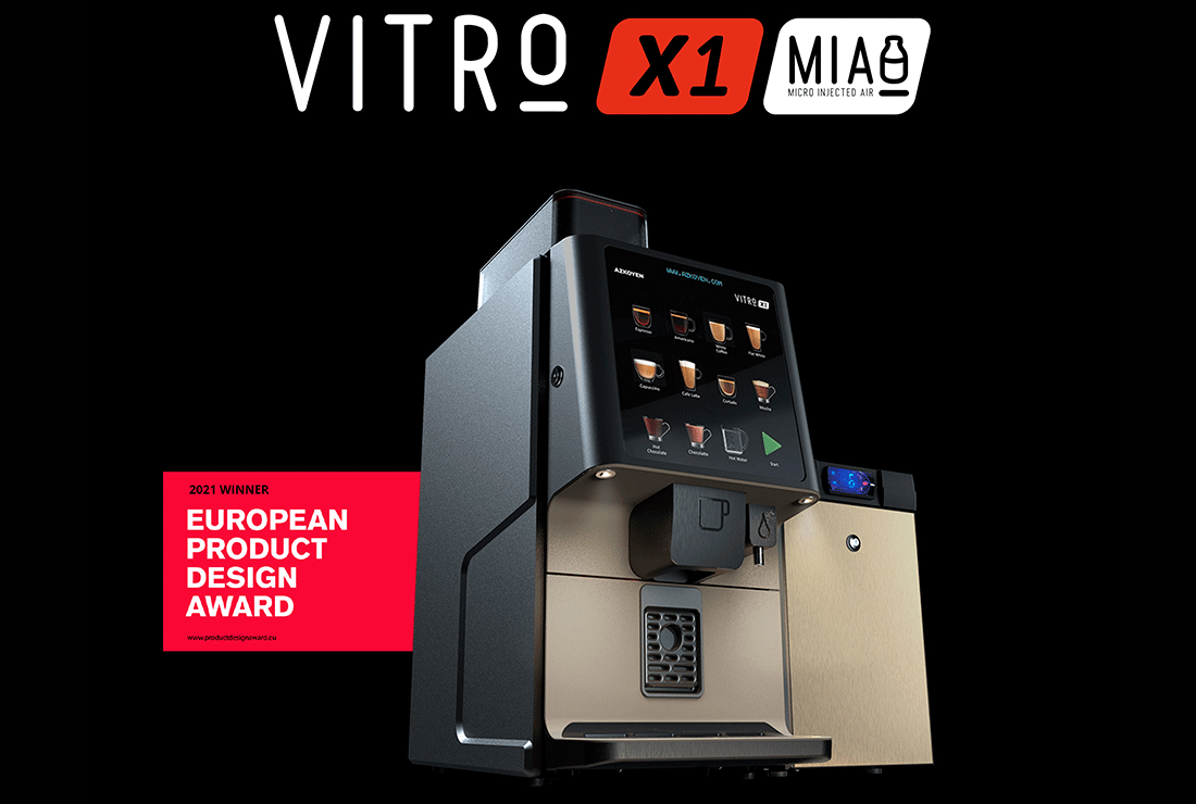 Vitro X1 coffee system is announced as the winner of the European Product Design Award.